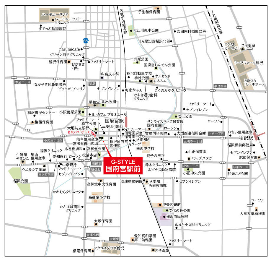 G-STYLE 国府宮駅前 <br>-名駅から17分でご自宅へ- 現地案内図