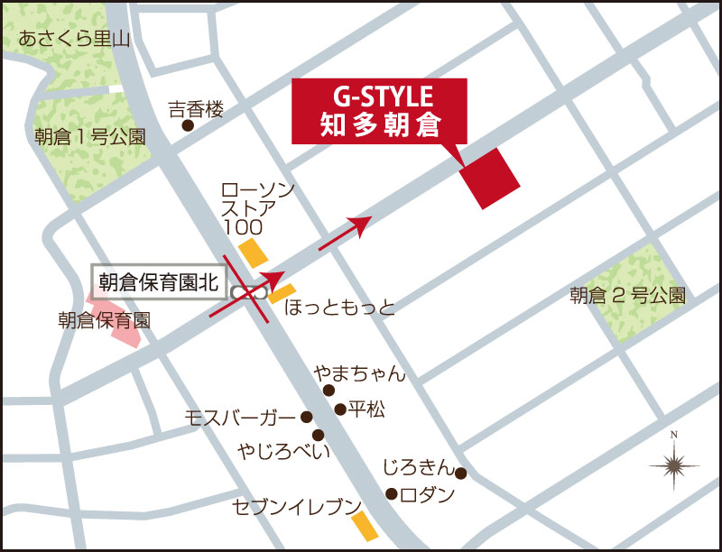 G-STYLE　知多朝倉　-“新化”する街朝倉の家- 現地案内図2