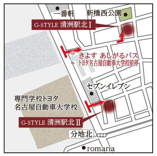 G-STYLE清洲駅北Ⅱ 現地案内図2