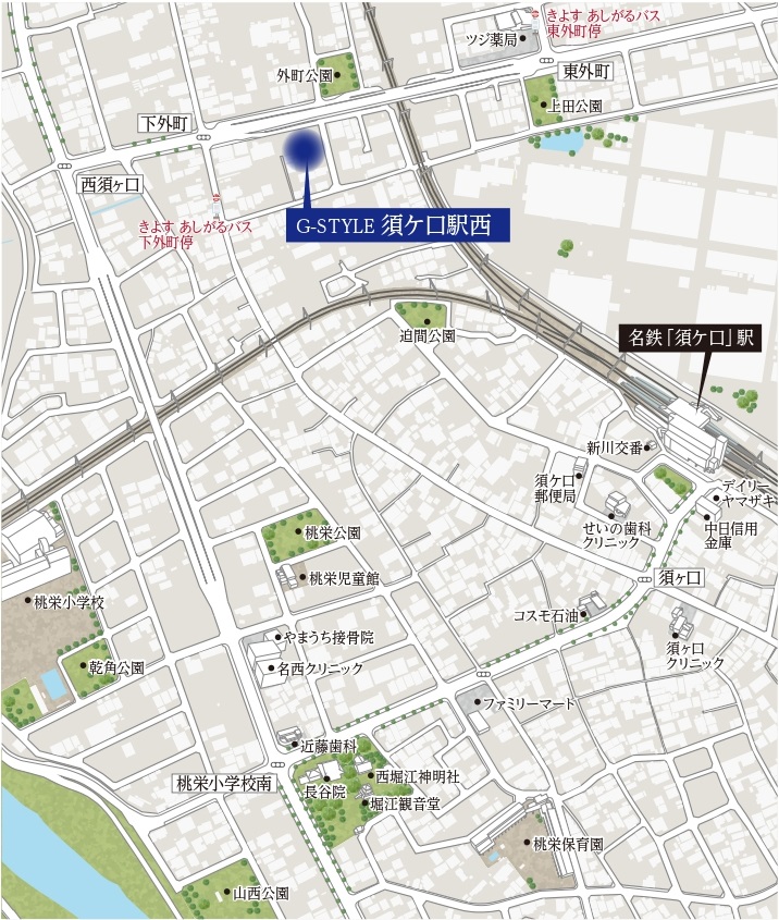 G-STYLE須ケ口駅西 都心アクセス良好な家 現地案内図