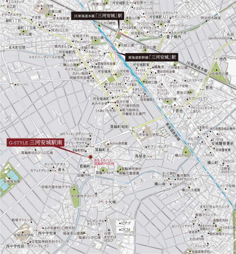 G-STYLE 三河安城駅南-新幹線に徒歩で乗れる街- 現地案内図