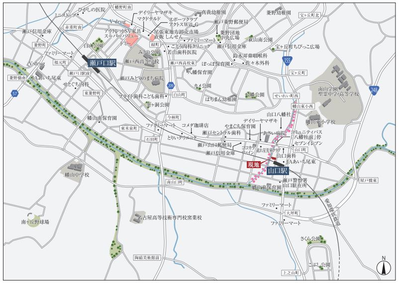 G-STYLE瀬戸山口駅前-エキチカプロジェクト- 現地案内図