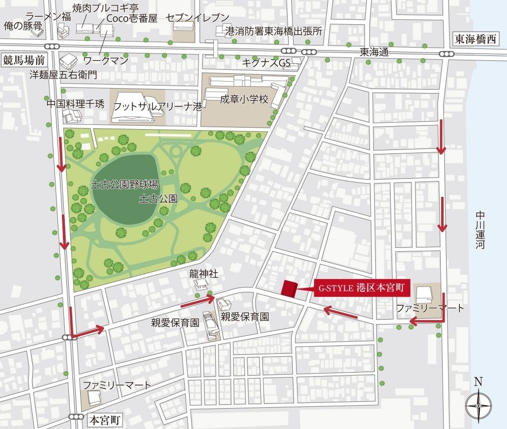 G-STYLE港区本宮町-住みやすい街１位　東海通駅エリア- 現地案内図2