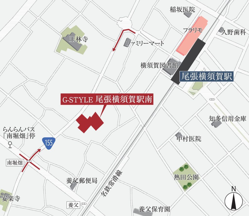 G-STYLE尾張横須賀駅南-特急停車、尾張横須賀駅徒歩圏の家- 現地案内図2