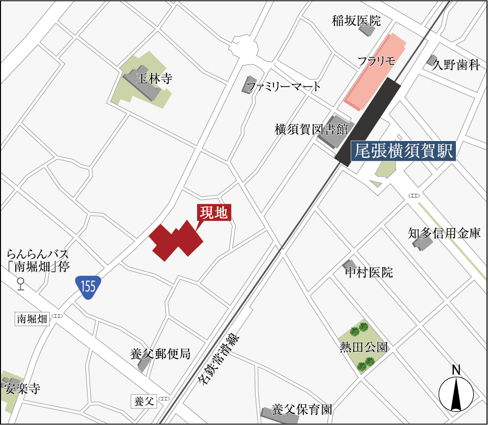 G-STYLE尾張横須賀駅南-特急停車、尾張横須賀駅徒歩圏の家- 現地案内図2