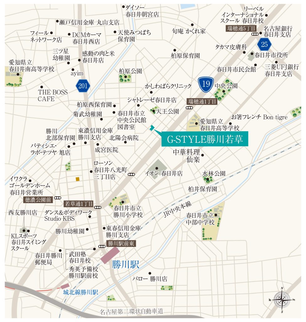 G-STYLE 勝川若草 -FAMILY AIR- 現地案内図