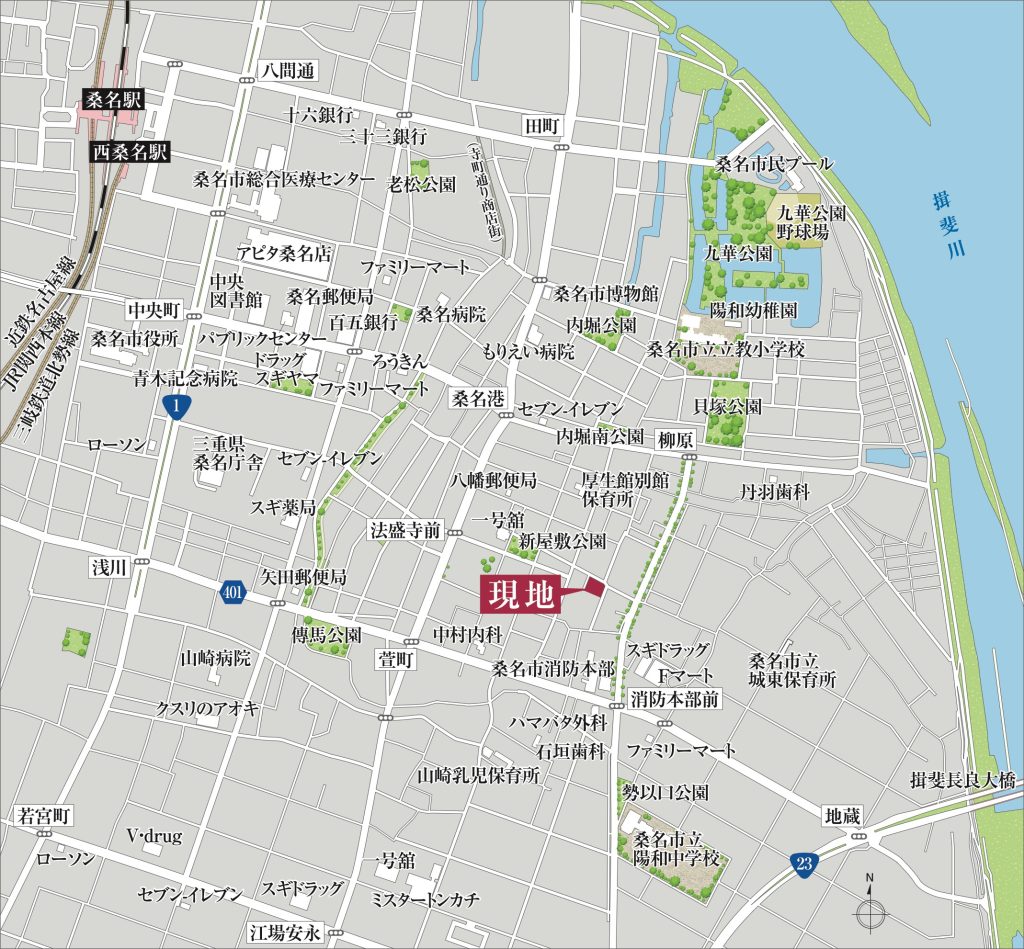 G-STYLE桑名柳原 現地案内図
