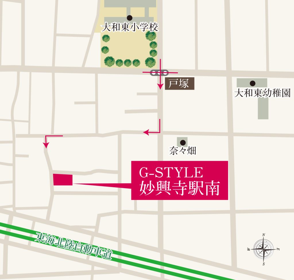 妙興寺興寺エリアで憧れの平屋、叶えませんか?</font 現地案内図