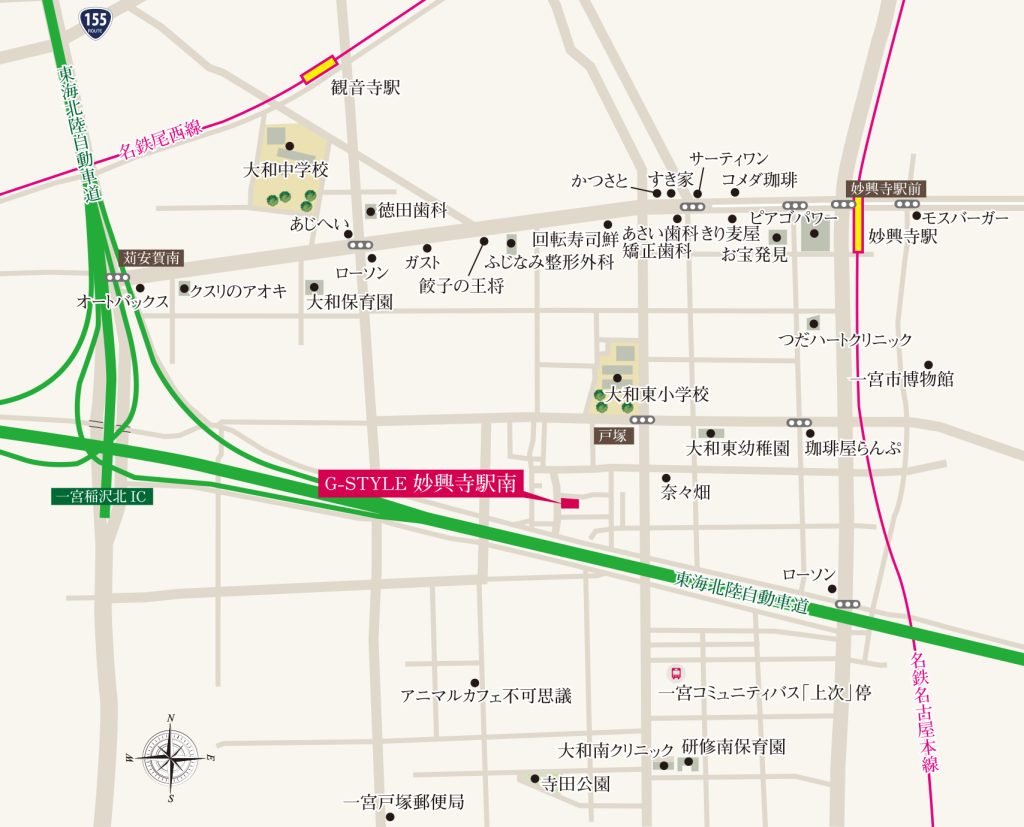 妙興寺興寺エリアで憧れの平屋、叶えませんか?</font 現地案内図2