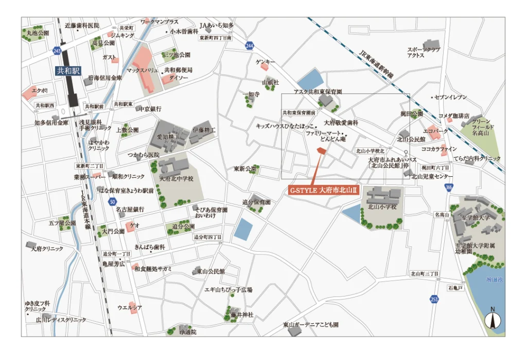 G-STYLE大府市北山Ⅱ 現地案内図
