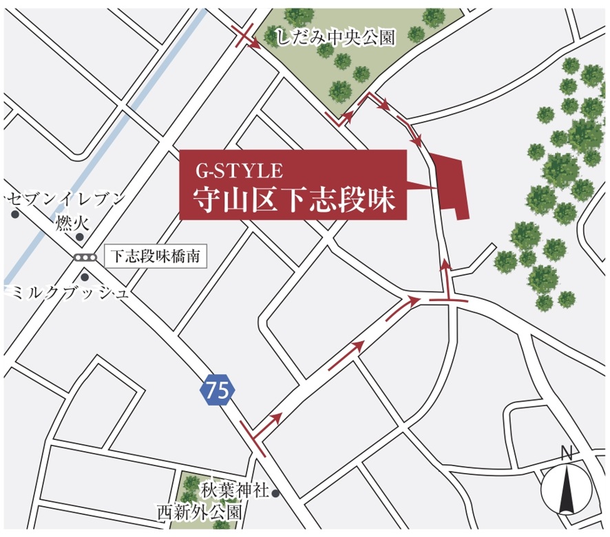 G-STYLE 守山区下志段味 現地案内図2