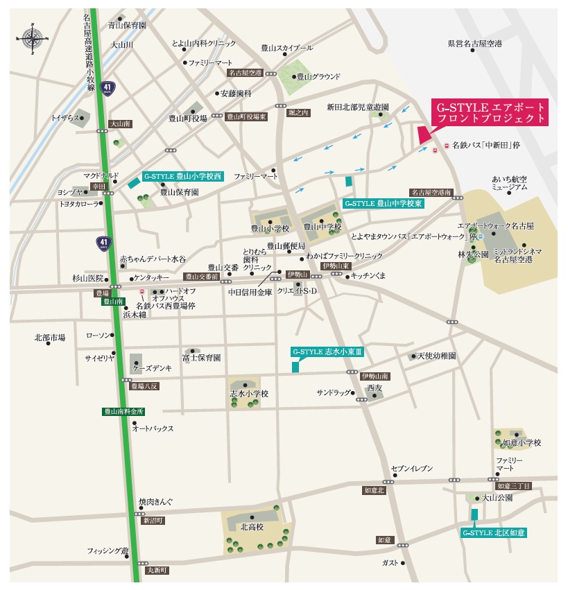 G-STYLE エアポートフロントプロジェクト 現地案内図