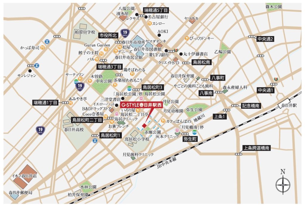 G-STYLE 春日井駅西 現地案内図