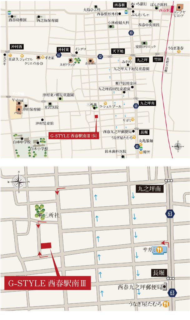 G-STYLE 西春駅南Ⅲ 現地案内図