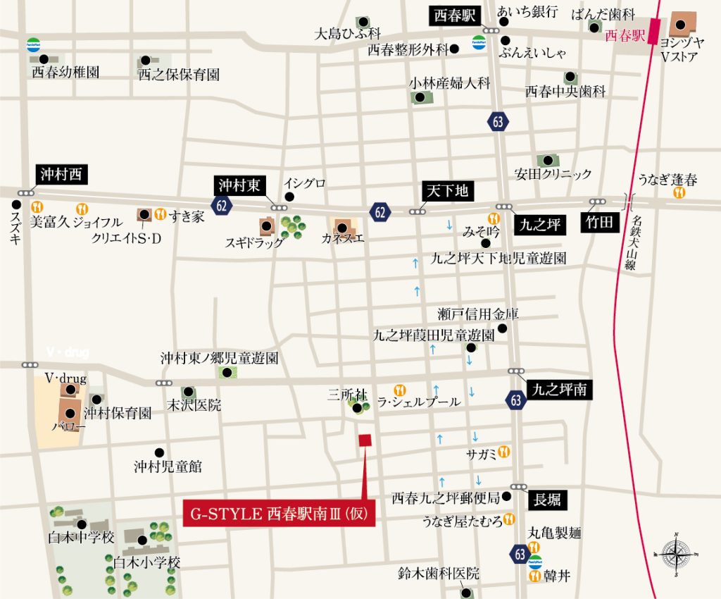 G-STYLE 西春駅南Ⅲ 現地案内図