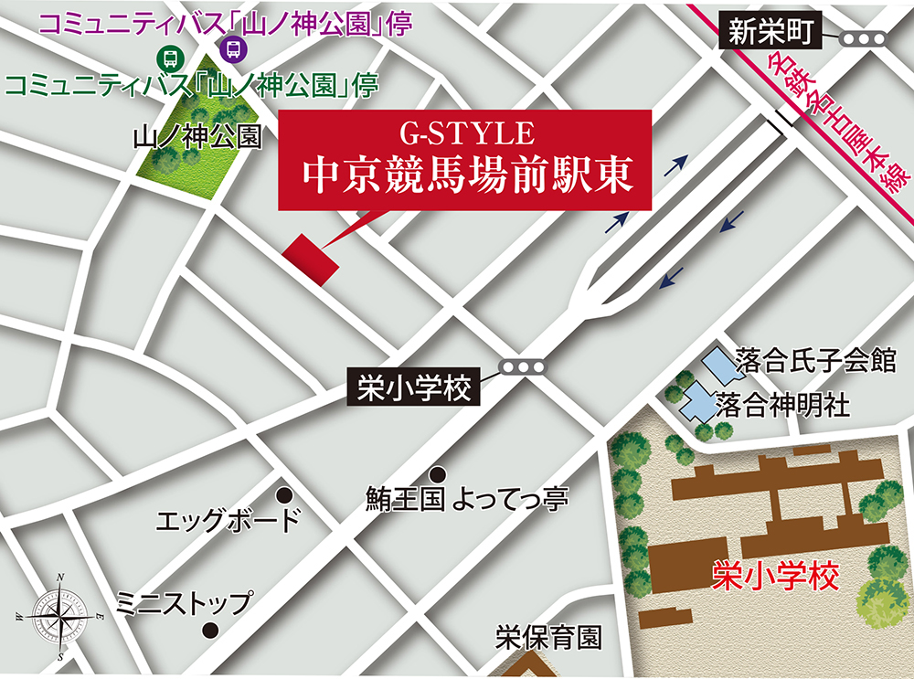 G-STYLE中京競馬場前駅東 現地案内図2
