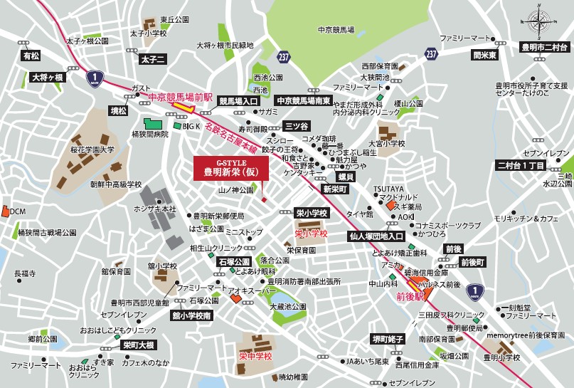 G-STYLE中京競馬場前駅東 現地案内図