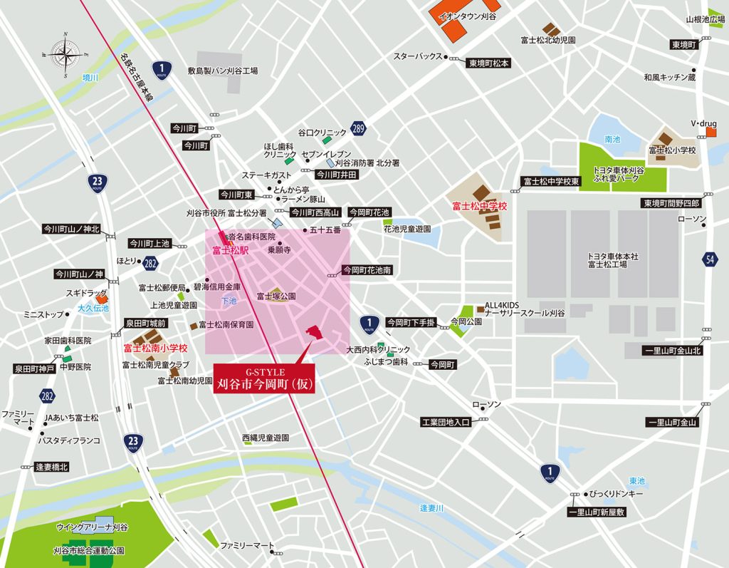 G-STYLEウィングテラス刈谷市今岡町PJ 現地案内図