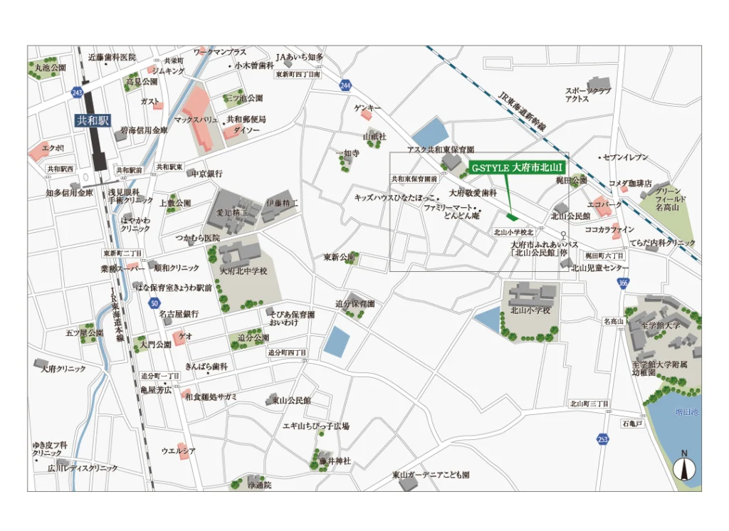 G-STYLE大府市北山Ⅰ 現地案内図