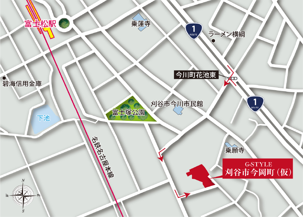 G-STYLEウィングテラス　刈谷市今岡町PJ 現地案内図2