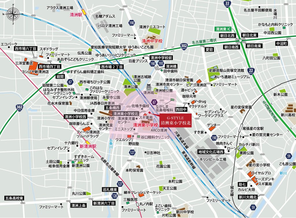 G-STYLE清洲東小北 現地案内図
