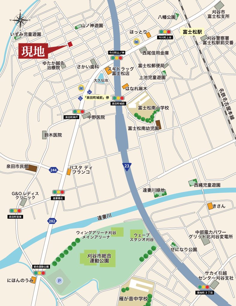 G-STYLE刈谷市泉田町 現地案内図