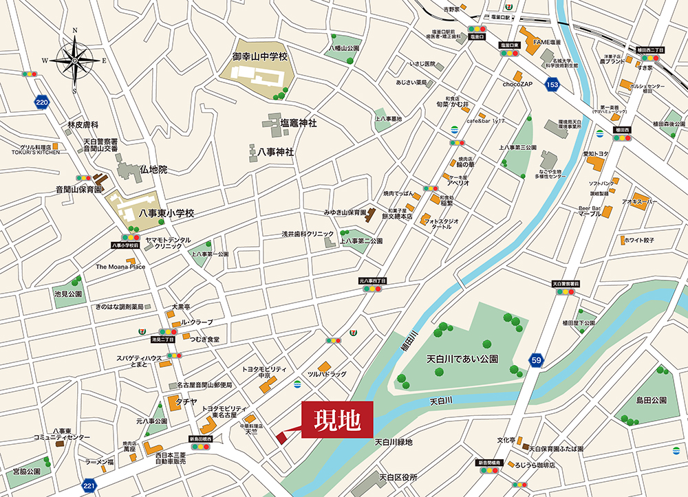 G-STYLE八事南 現地案内図