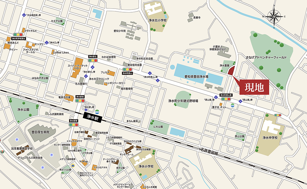 G-STYLE豊田市浄水 現地案内図